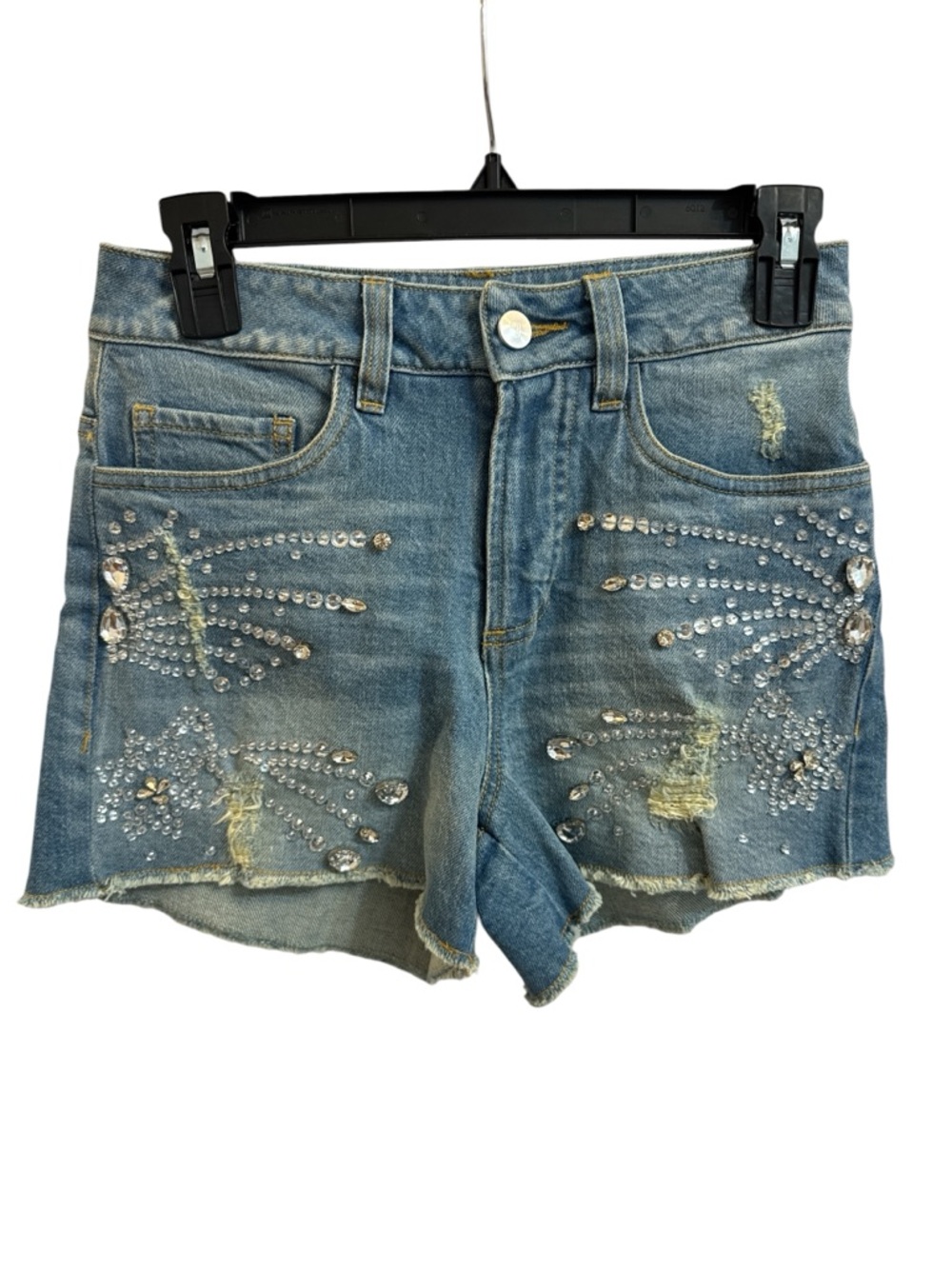 Pilcro Light Blue Rhinestone Embellished Denim Shorts